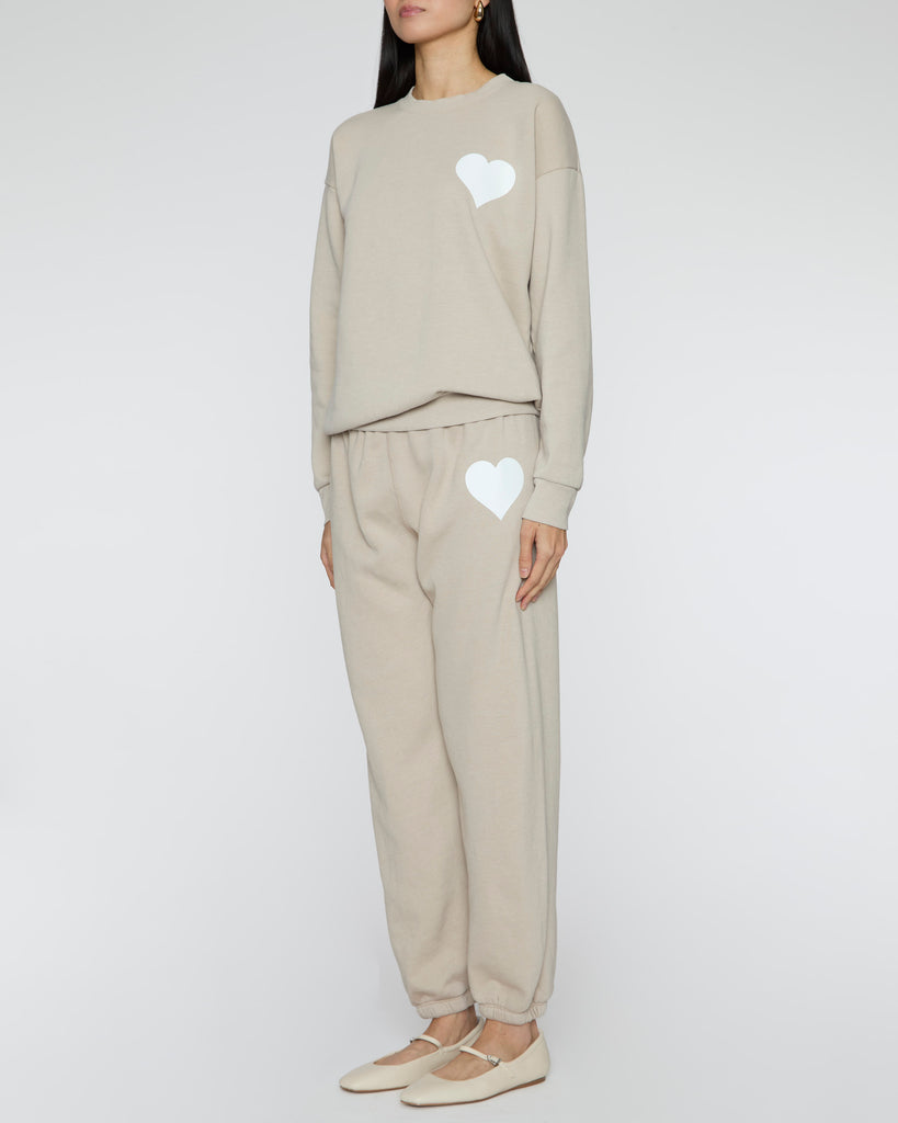 SPRWMN Heart Sweatshirt in Oat