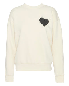 Heart Sweatshirt in Vintage White