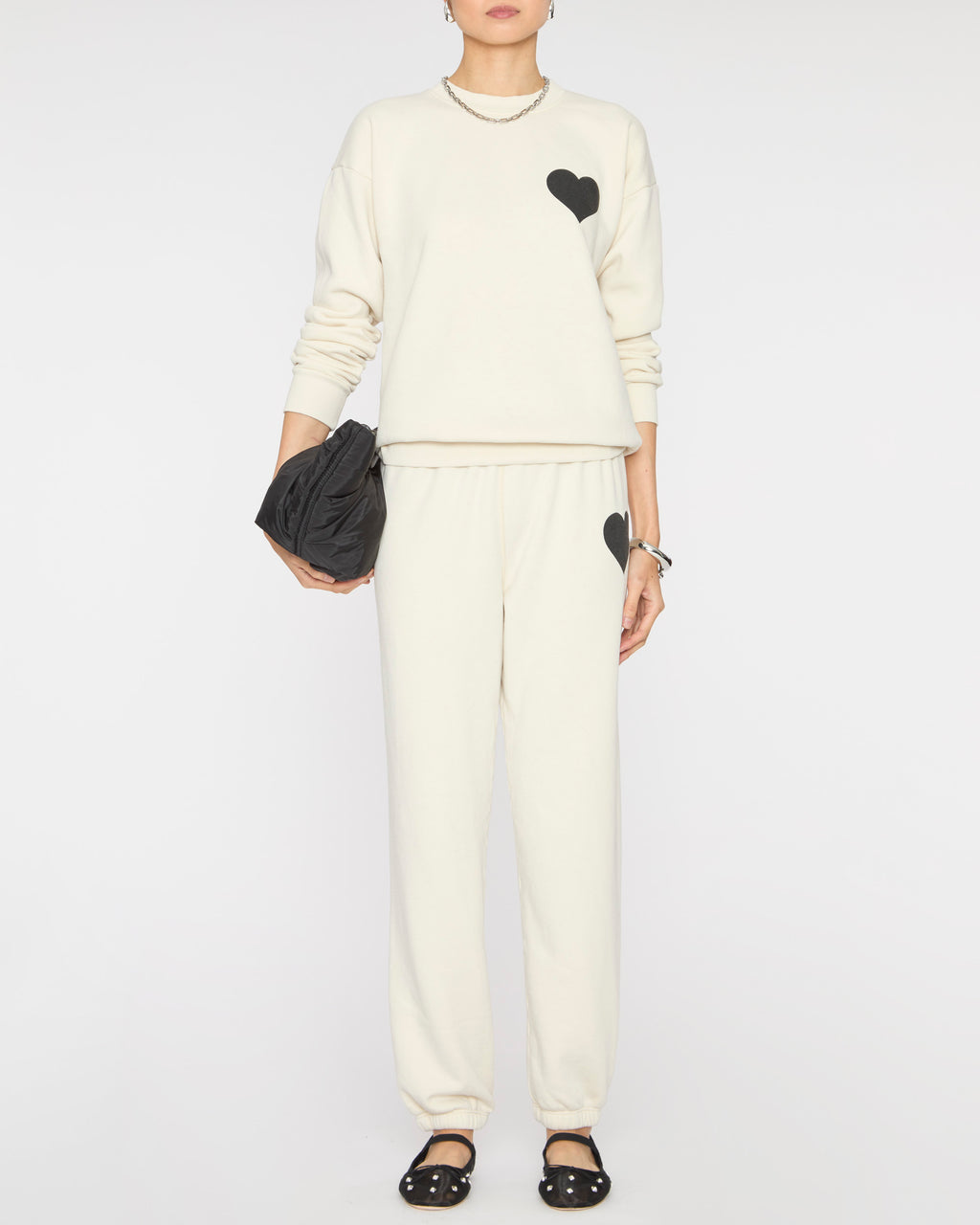 SPRWMN Heart Sweatshirt in Vintage White