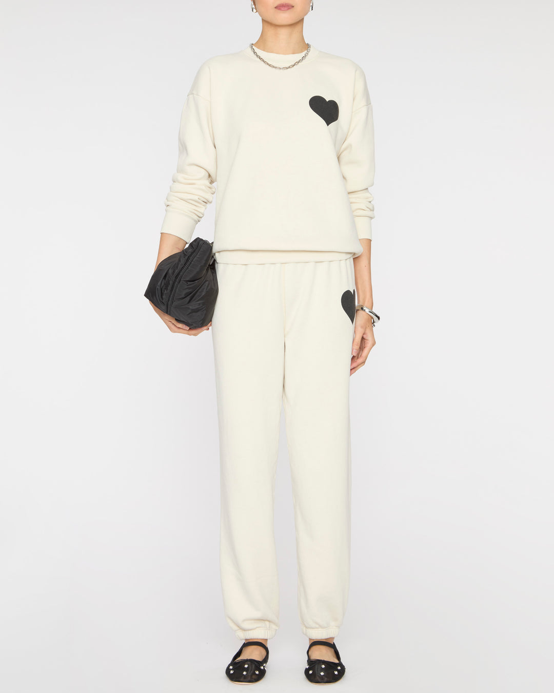 SPRWMN Heart Sweatshirt in Vintage White