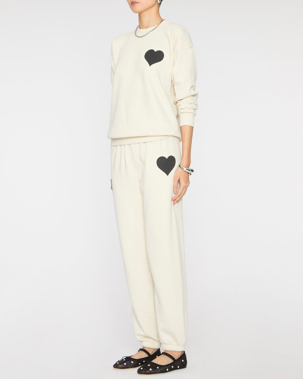 SPRWMN Heart Sweatshirt in Vintage White