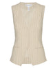 APIECE APART Helena V - Neck Vest in Striped Flax