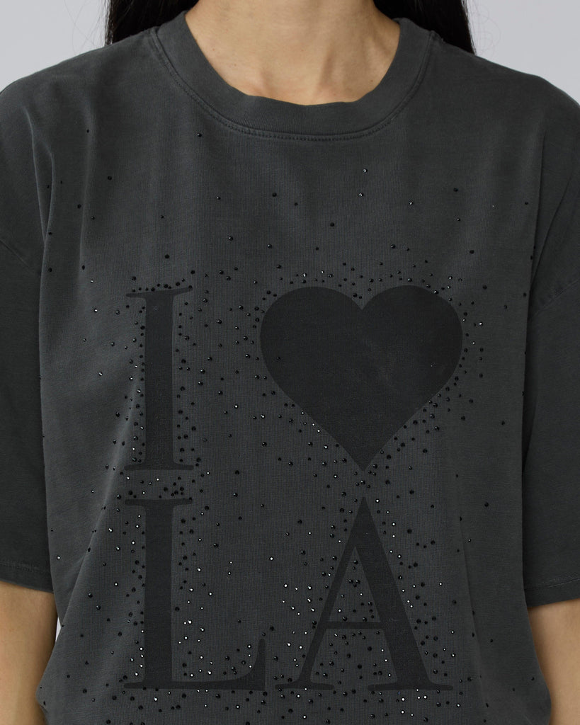 SPRWMN I Love LA Rhinestone Burst Top