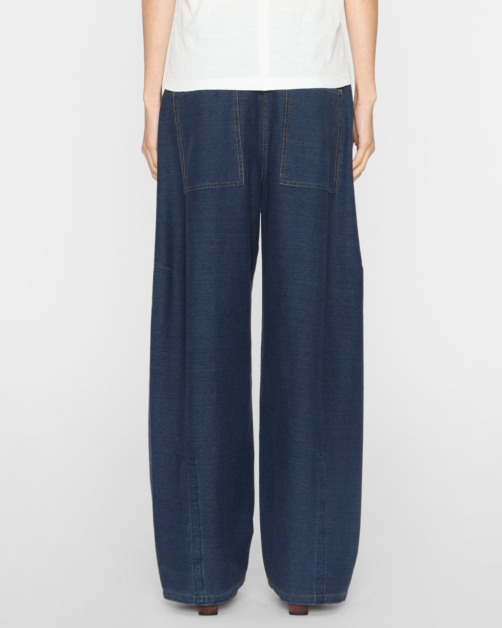 TIBI Indigo Barre Denim Knit Sid Jean