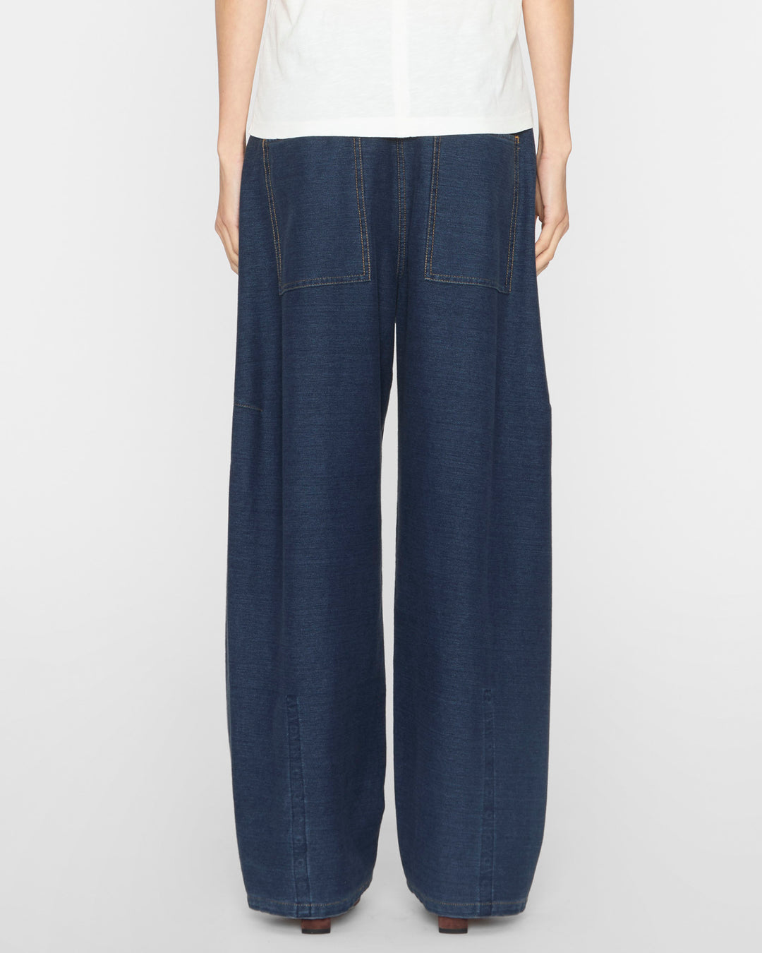 TIBI Indigo Barre Denim Knit Sid Jean