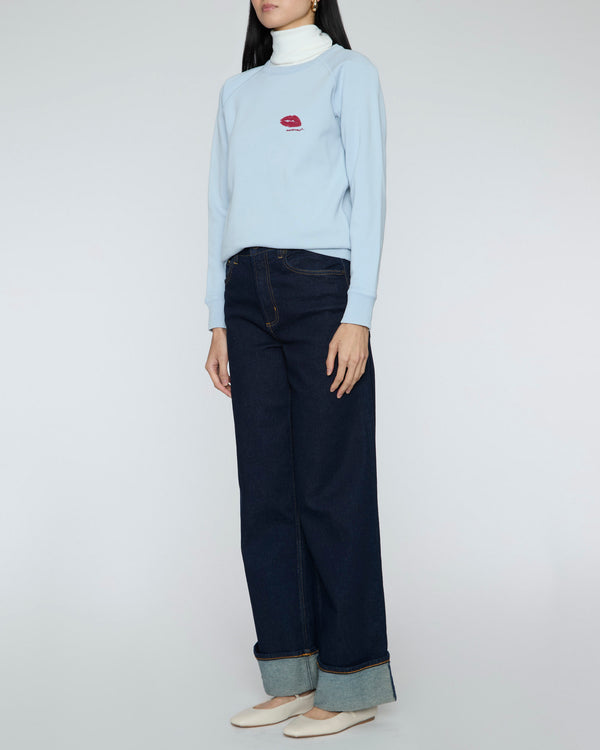 ISABEL MARANT ETOILE Millyny Bisou Sweatshirt in Powder Blue