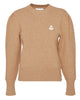 Kelaya Crew Neck Puff Sleeve Sweater in Camel