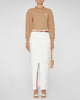 Kelaya Crew Neck Puff Sleeve Sweater in Camel