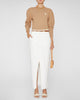 Kelaya Crew Neck Puff Sleeve Sweater in Camel