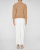 Kelaya Crew Neck Puff Sleeve Sweater in Camel