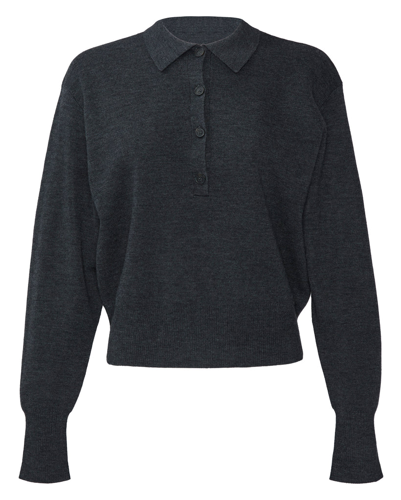 APIECE APART Kari Polo Knit in Grey