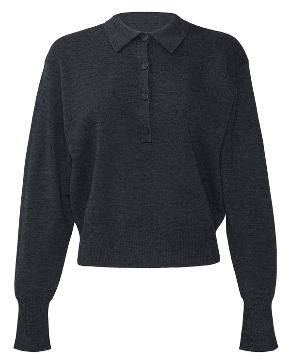 APIECE APART Kari Polo Knit in Grey