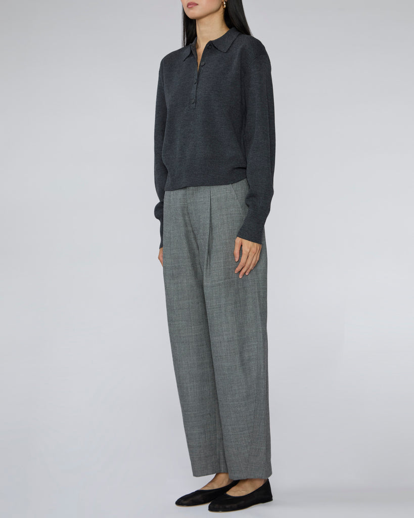 APIECE APART Kari Polo Knit in Grey