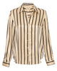 Tyler Long Sleeve Blouse in Almond/Black Stripe