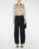 Tyler Long Sleeve Blouse in Almond/Black Stripe