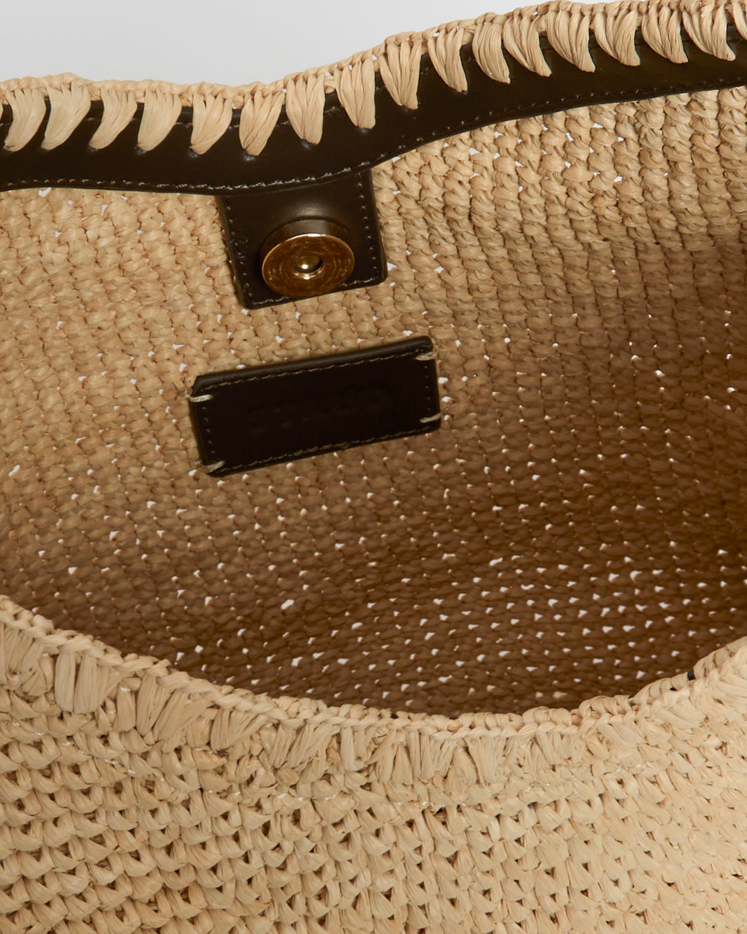 Staud Lani Large Raffia Bucket Bag Natural