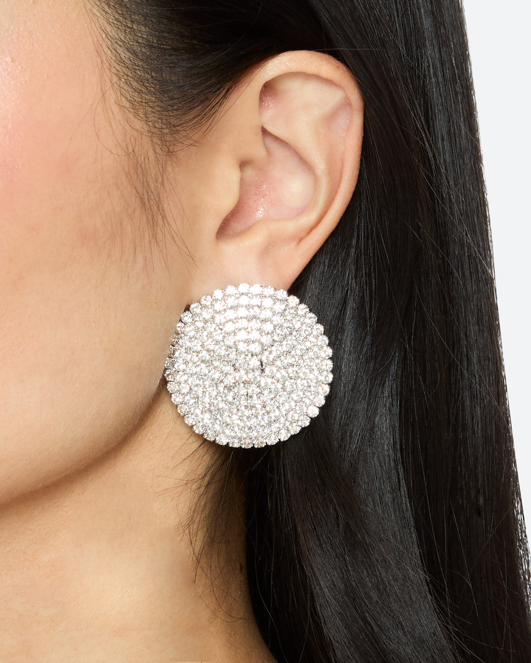 SELF PORTRAIT Large Round Crystal Earrings
