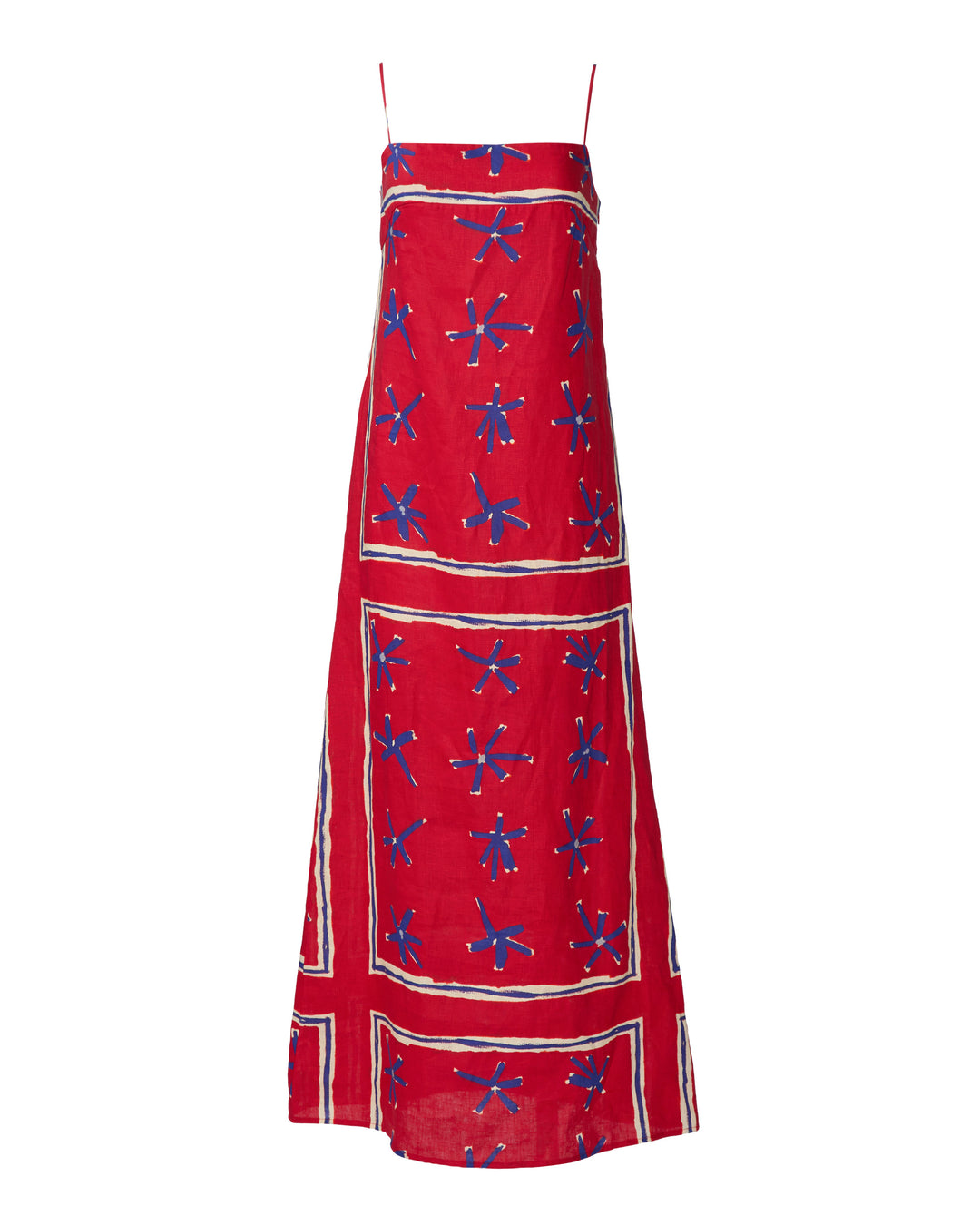 STAUD Laura Linen Dress in Painted Foulard