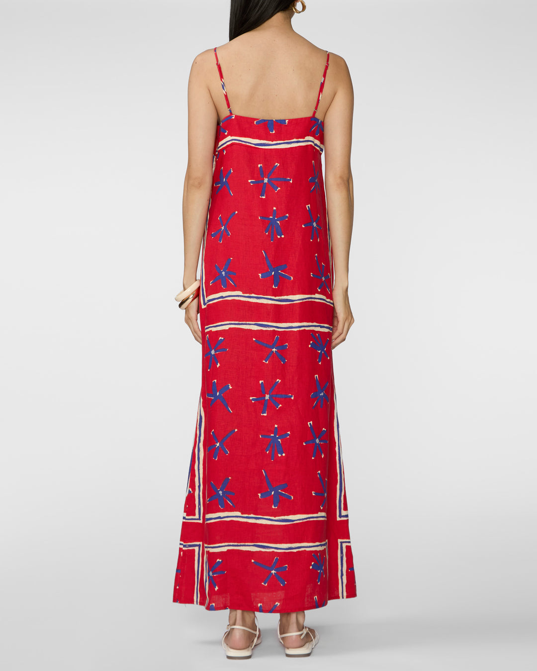 STAUD Laura Linen Dress in Painted Foulard