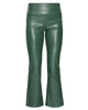 Leather Crop Flare Legging in Ivy