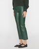 Leather Crop Flare Legging in Ivy
