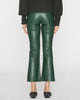Leather Crop Flare Legging in Ivy