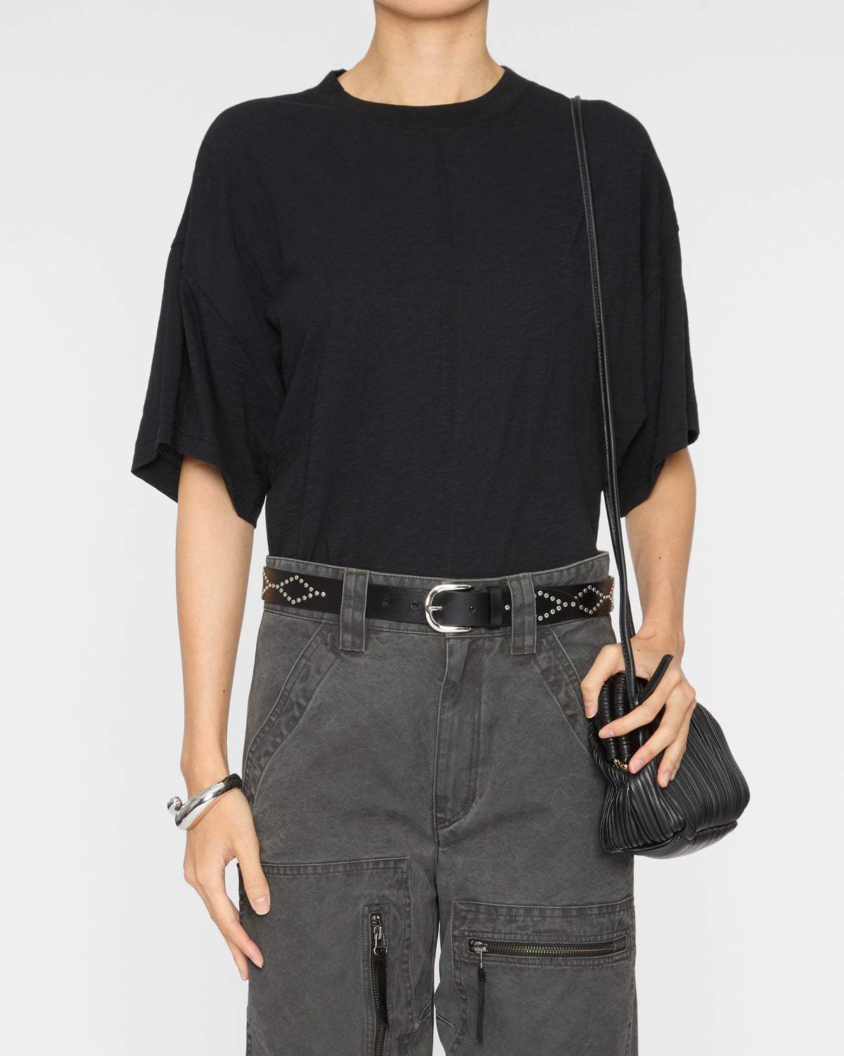4789 Women\'s Capsule Belt, Black/silver ISABEL MARANT ETOILE Liliana Belt in Black/Silver – Capsule Shop main image 4