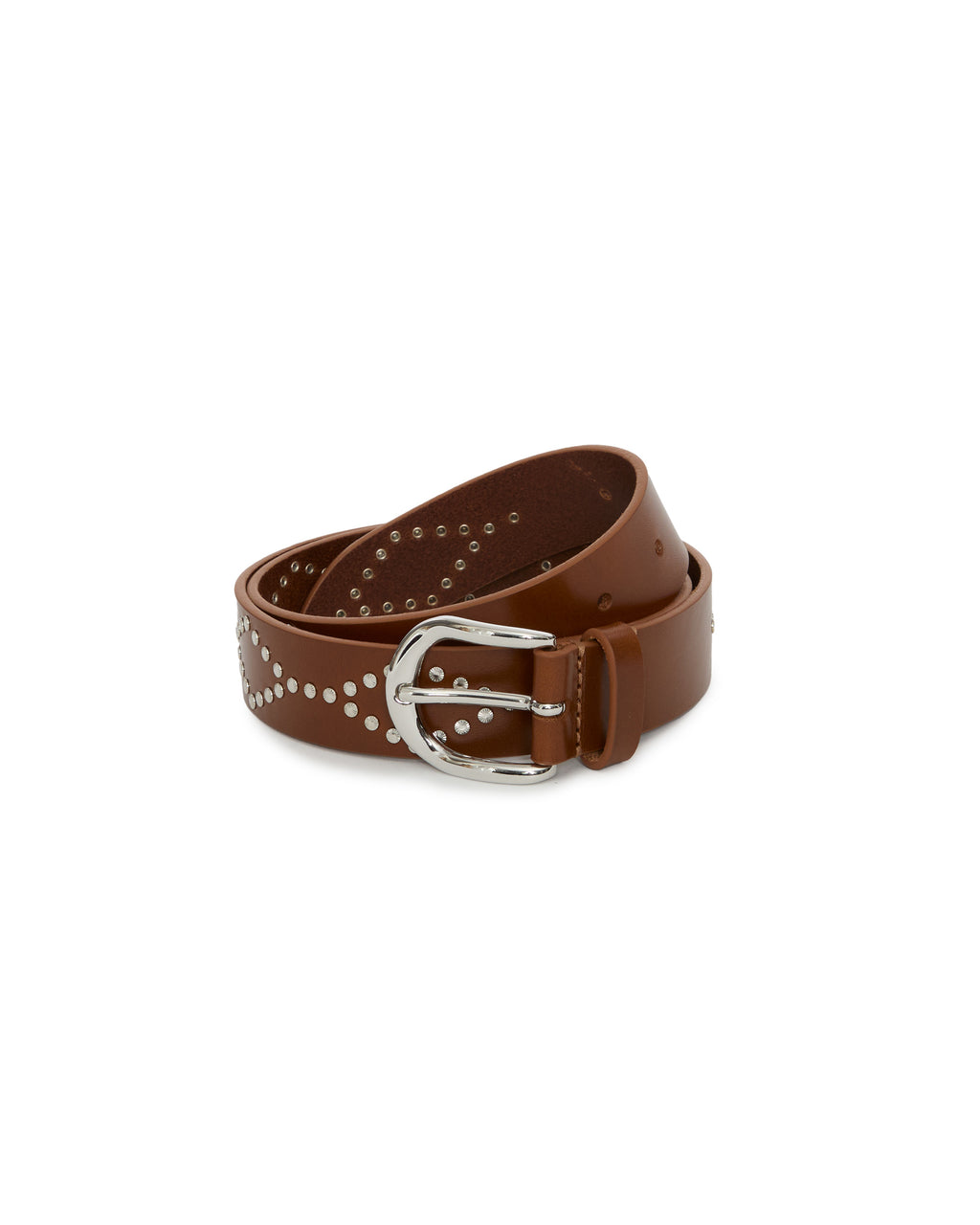 ISABEL MARANT ETOILE Liliana Belt in Cognac/Silver