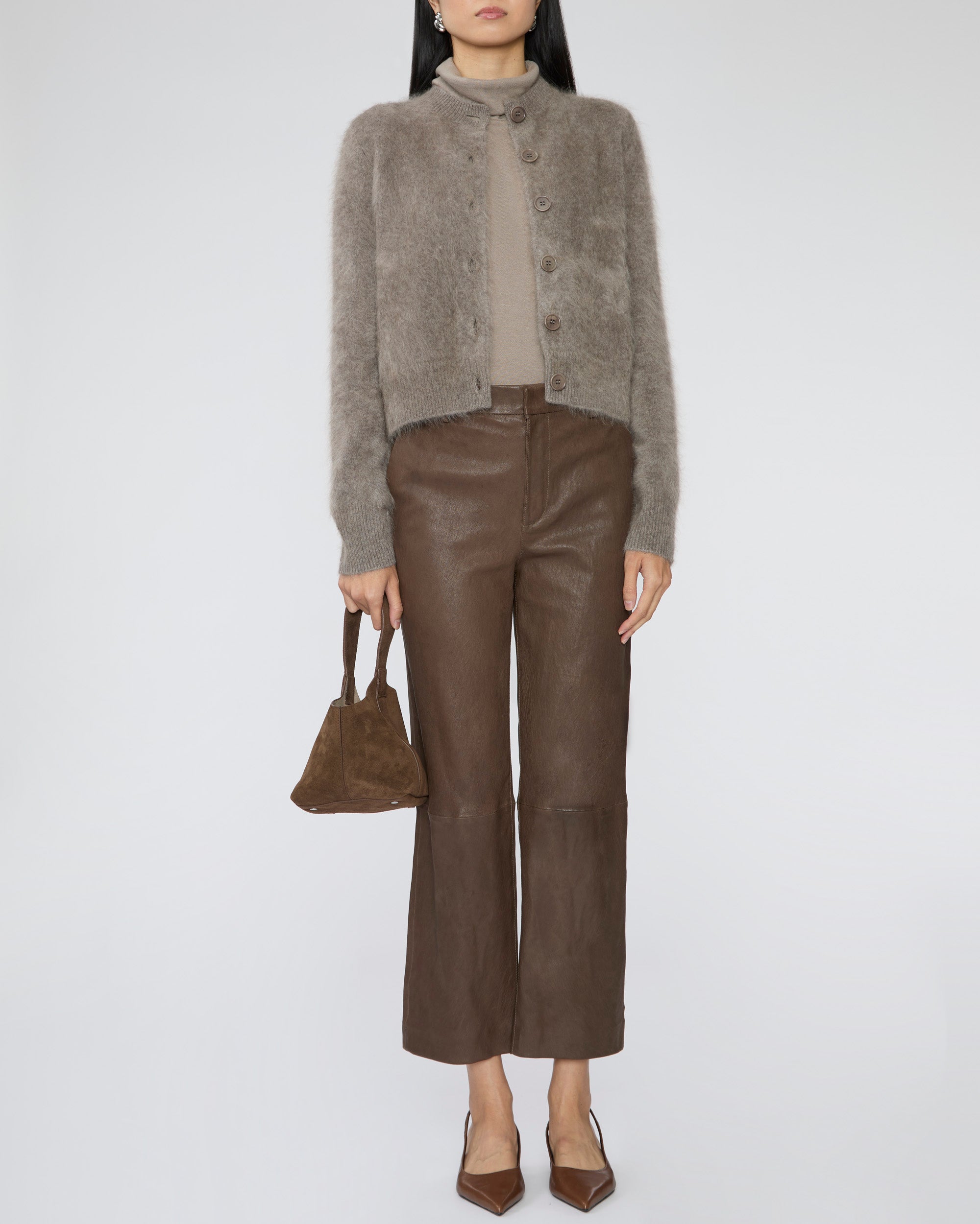 LISA YANG Azalea Cardigan in Truffle Brushed– Capsule Shop