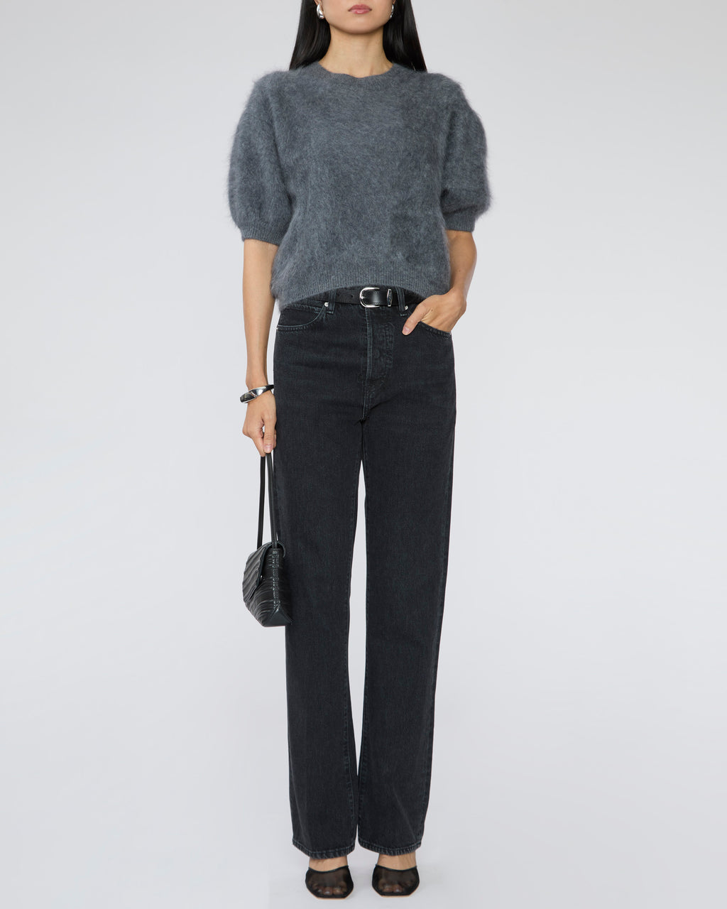 LISA YANG Juniper Sweater in Graphite Brushed