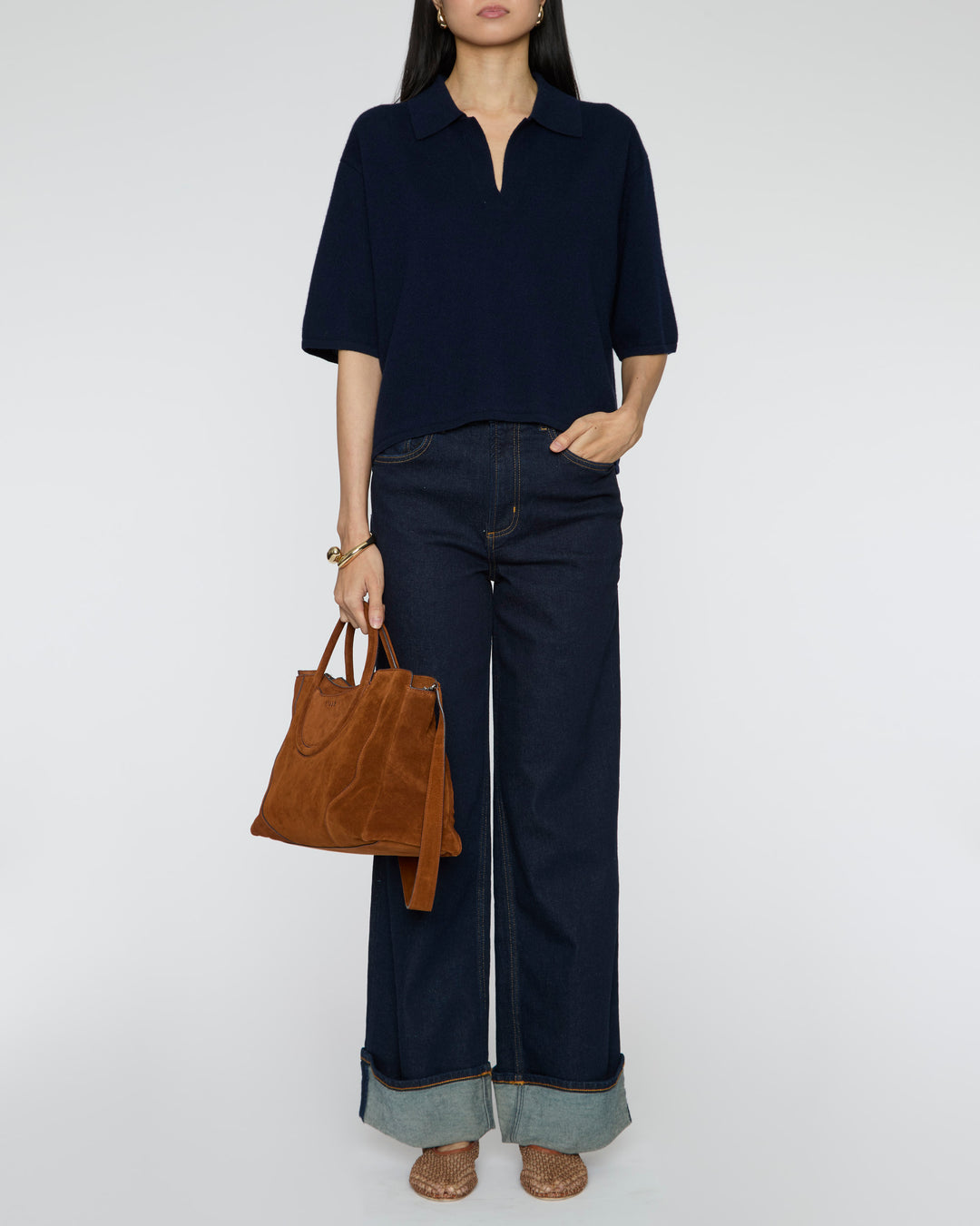 LISA YANG Neela T-Shirt in Navy