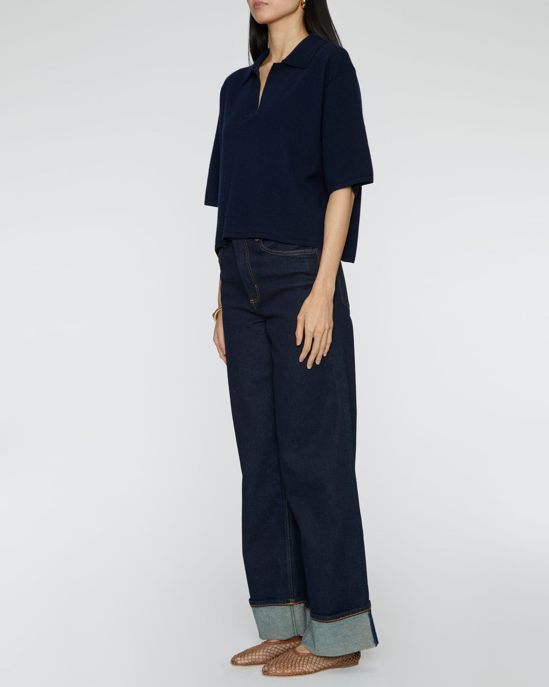 LISA YANG Neela T-Shirt in Navy