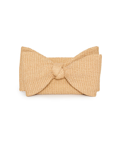 Valerie Bow Clutch in Natural - 20% OFF NEW SEASON