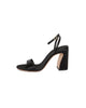 Malia Curved Heel Simple Sandal with Ankle Strap in Black