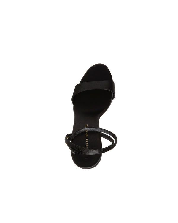 LOEFFLER RANDALL Malia Curved Heel Simple Sandal with Ankle Strap in Black