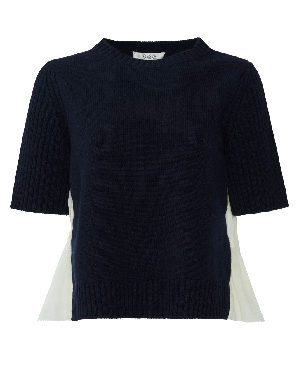 SEA Mallory Combo Knit Short Sleeve Sweater