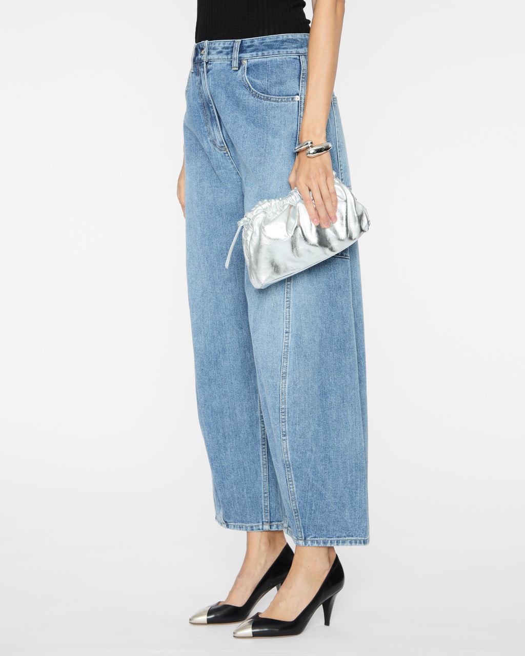 MANSUR GAVRIEL Mini Cloud Clutch in Silver