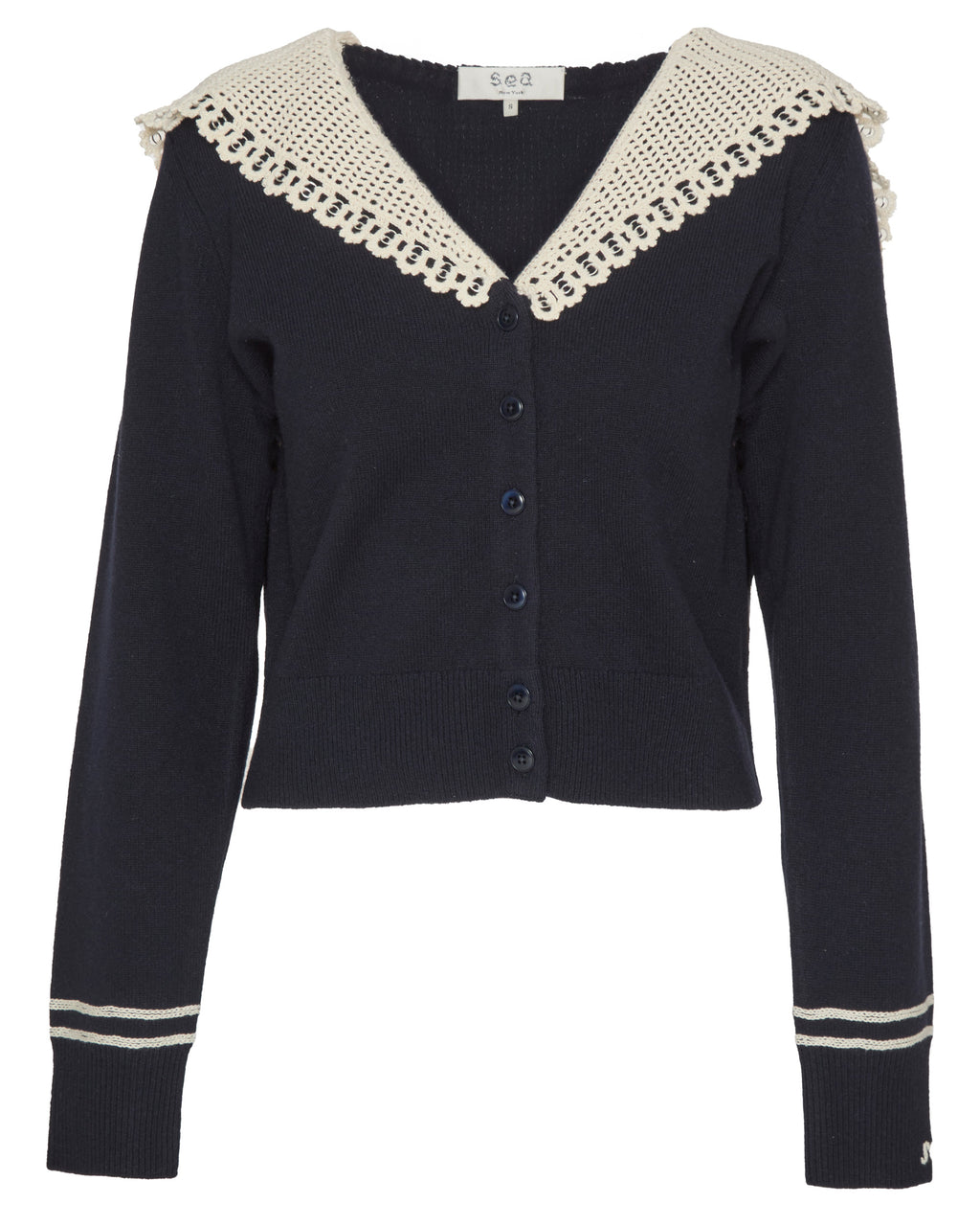 SEA Marie Knit Embroidery Long Sleeve Cardigan