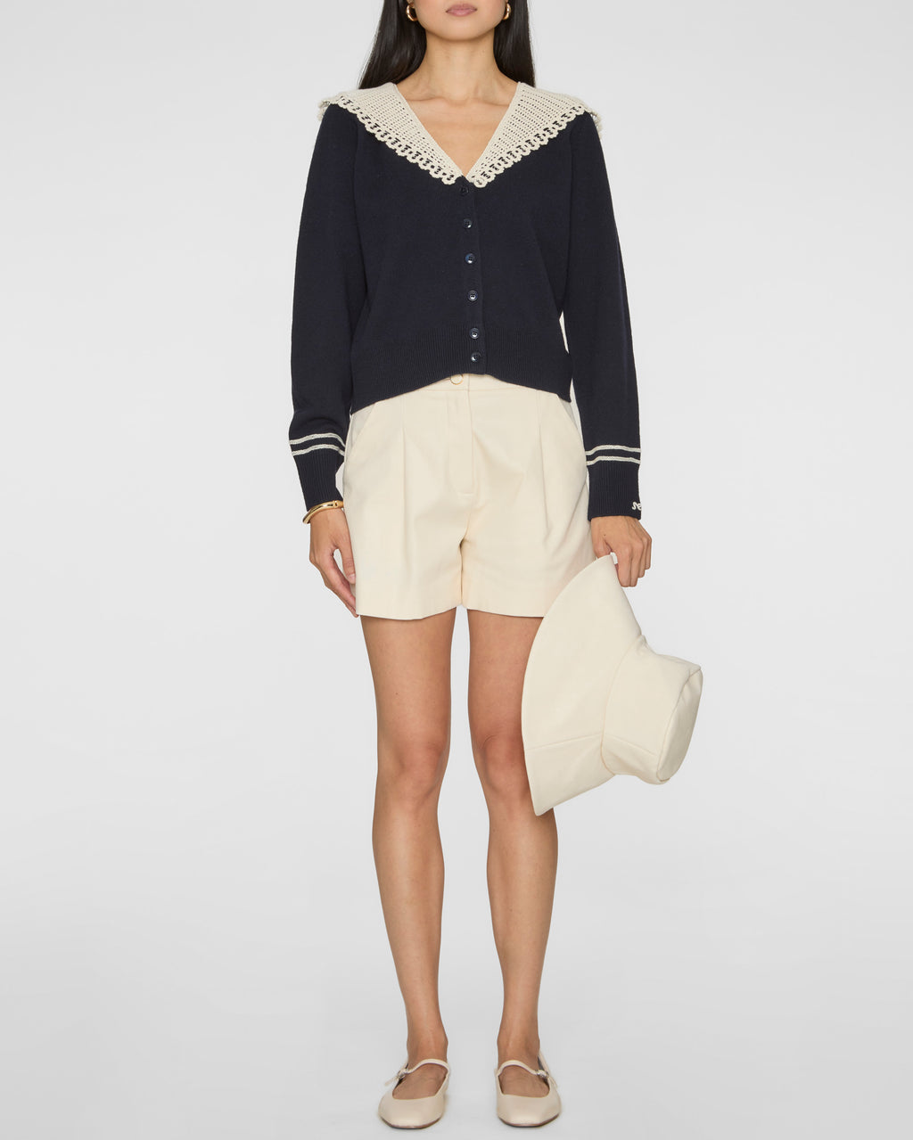 SEA Marie Knit Embroidery Long Sleeve Cardigan