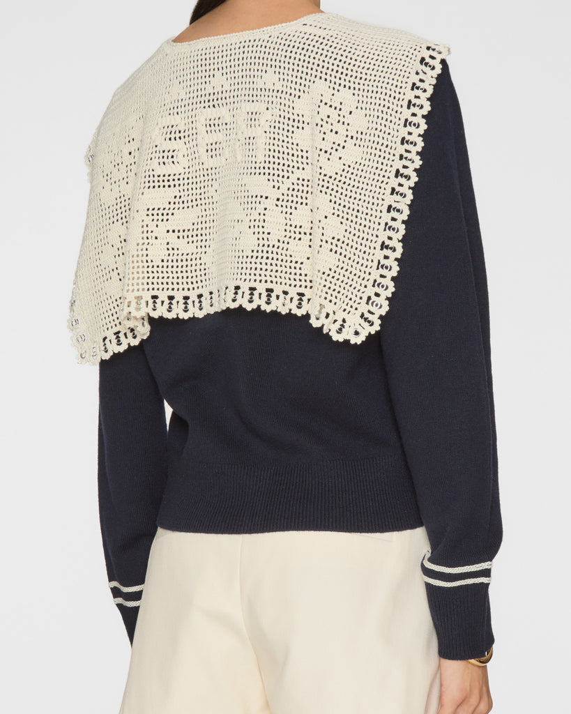 SEA Marie Knit Embroidery Long Sleeve Cardigan