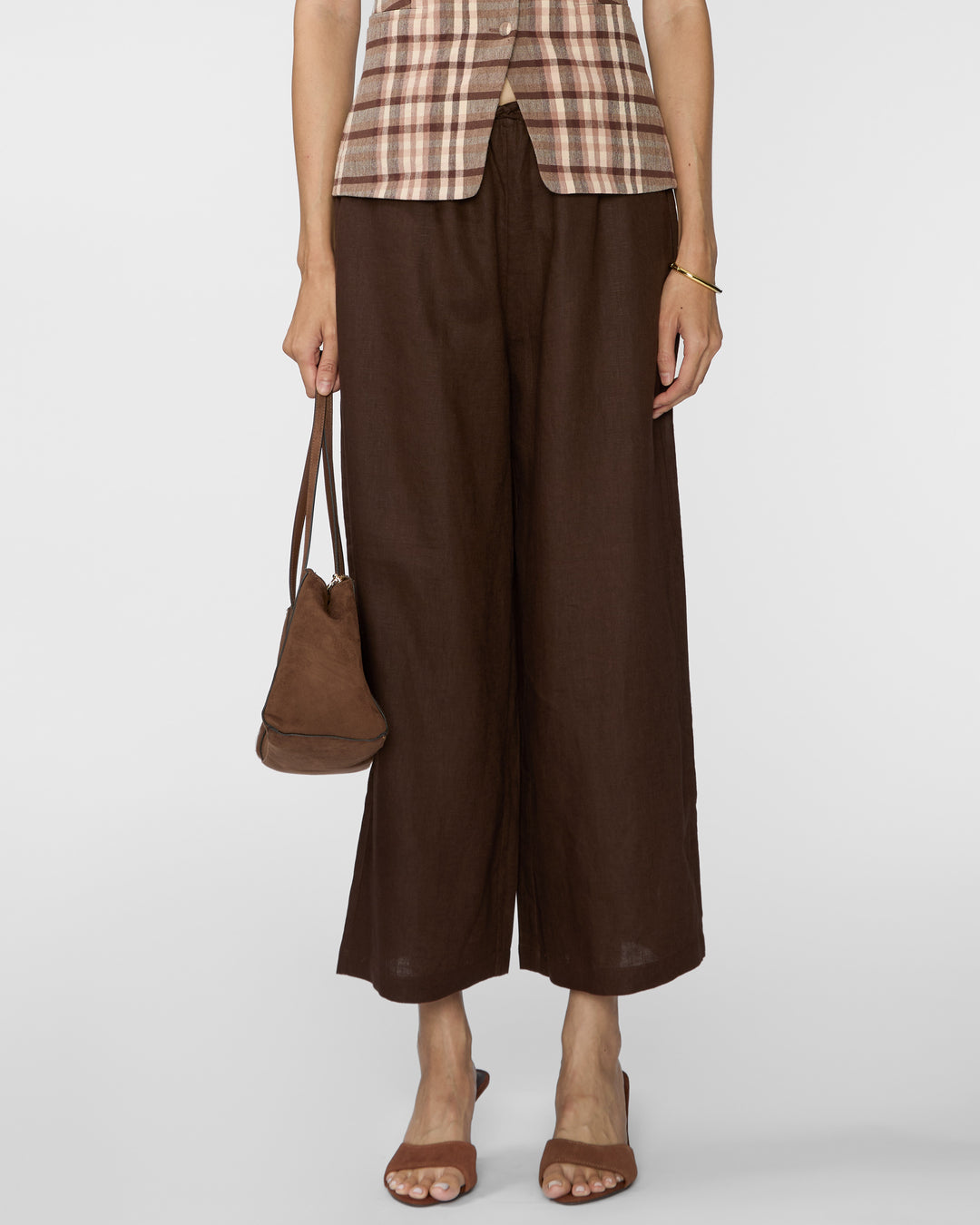 STAUD Mateo Linen Cropped Pant