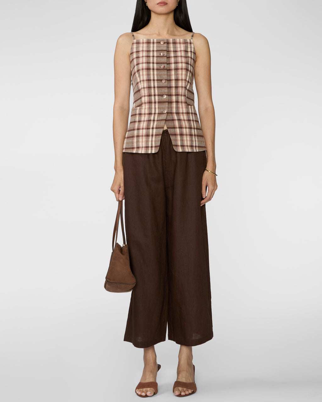 STAUD Mateo Linen Cropped Pant