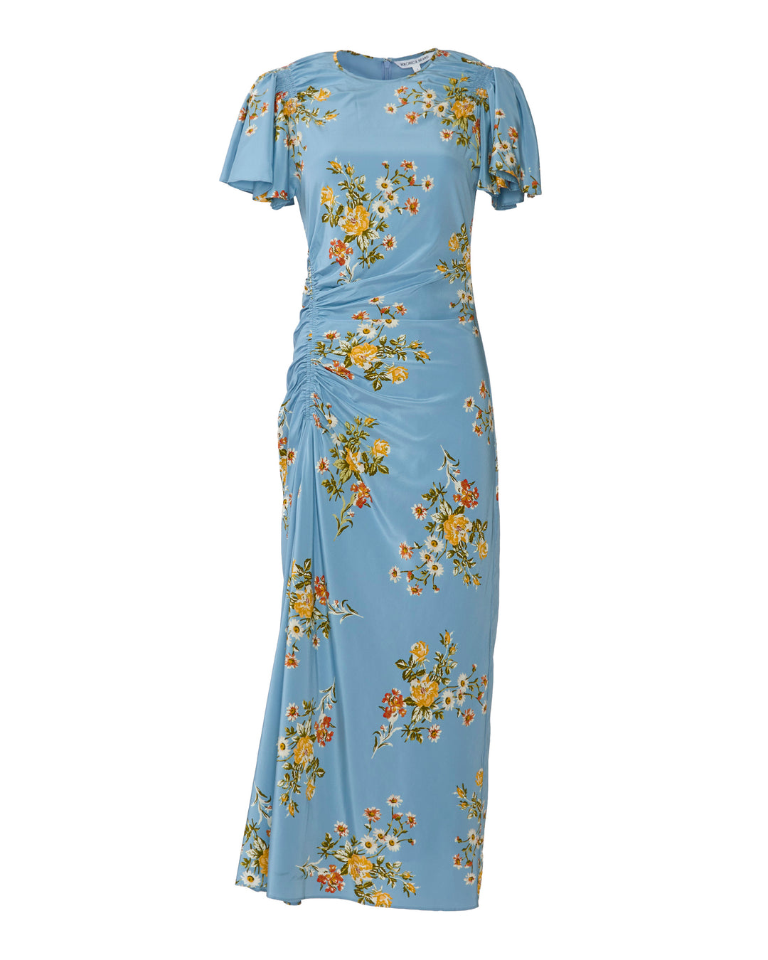 Veronica Beard Midi Huntleigh Dress Blue River Multi