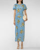 Veronica Beard Midi Huntleigh Dress Blue River Multi