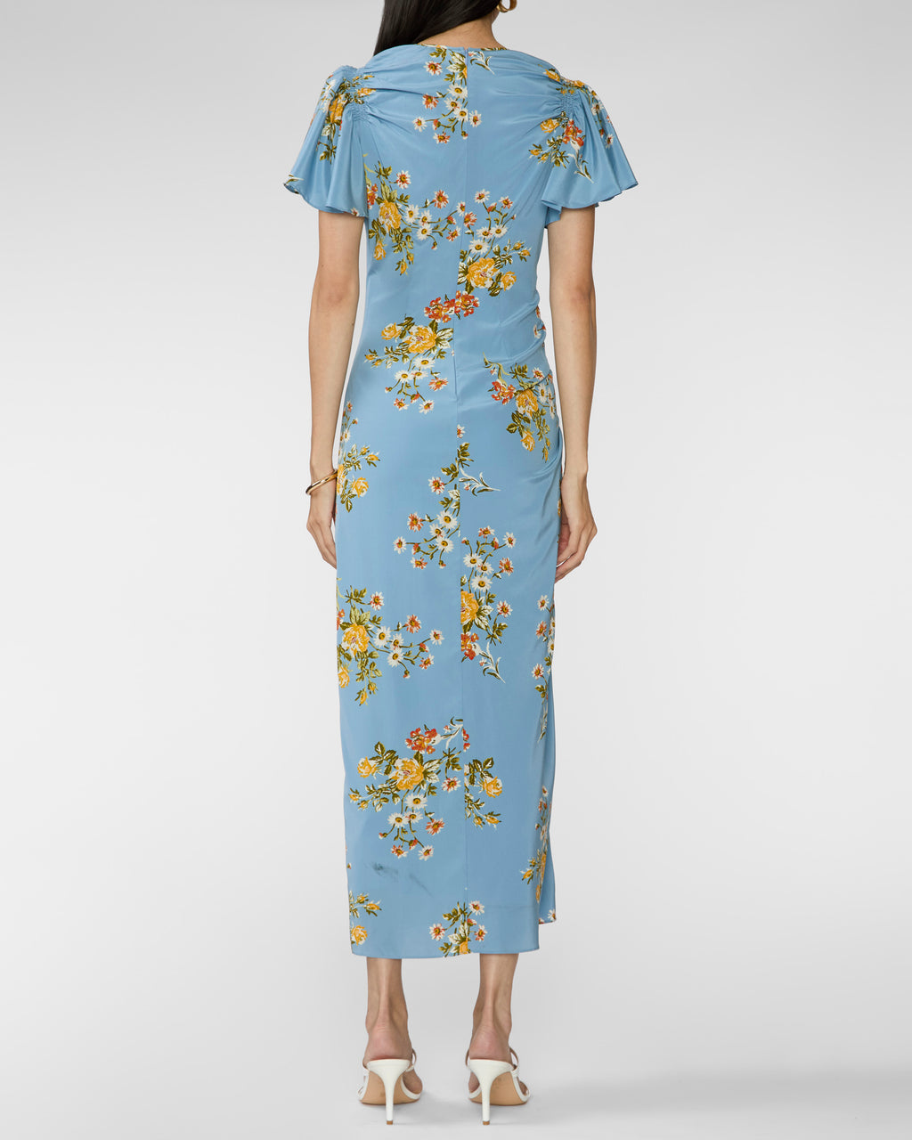 Veronica Beard Midi Huntleigh Dress Blue River Multi