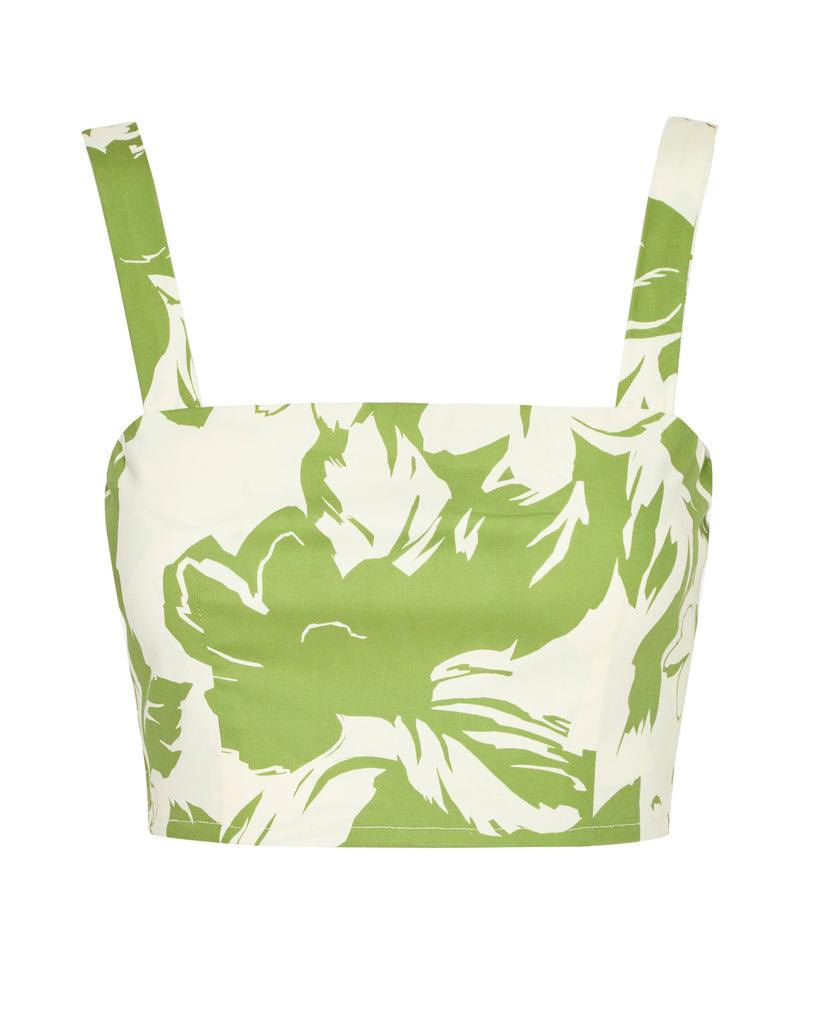 Lois Top in Green Goddess Poplin