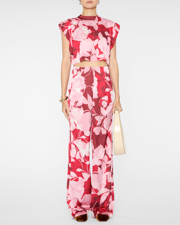 MISA Rita Pants in Flora Rosada Satin