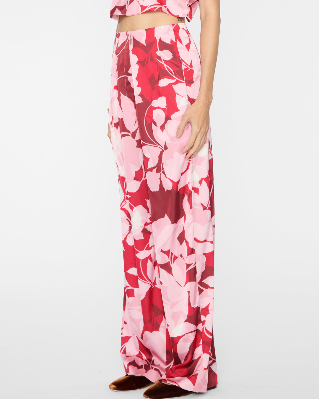 MISA Rita Pants in Flora Rosada Satin