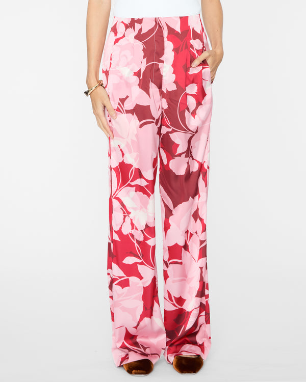 MISA Rita Pants in Flora Rosada Satin