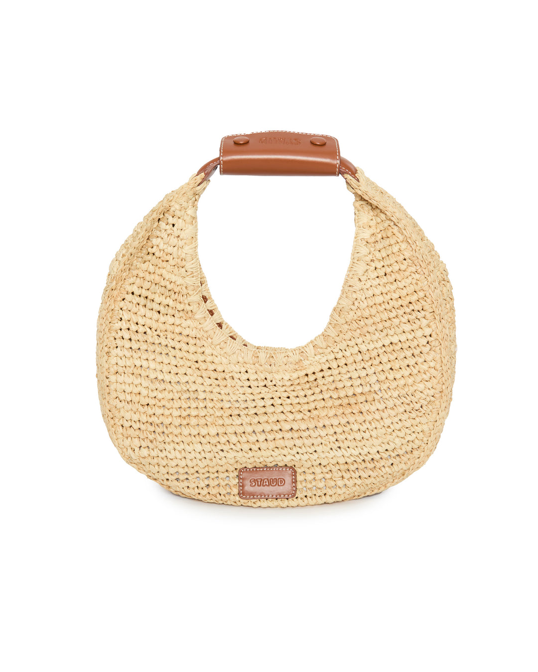 STAUD Moon Raffia Tote Bag